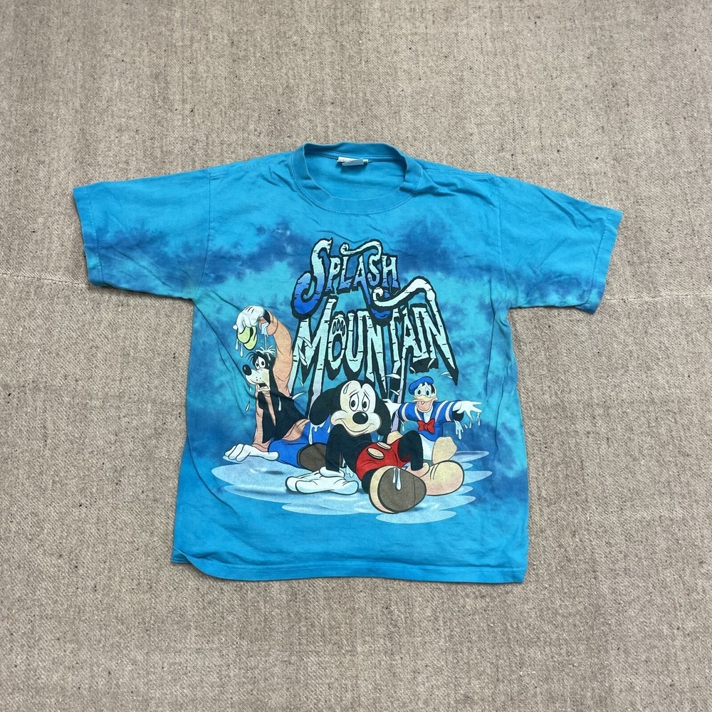 vintage Disney Splash Mountain shirt mens small blue 1990s‎ Mickey mouse goofy